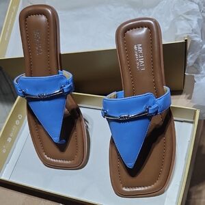 Michael Kors Pacific Blue and Brown Women's Sandals